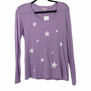 Sundry‎ Lilac White Star Long Sleeve T Shirt